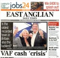 Front page East Anglian Daily Times on behalf of the Press Association - Camelot (click to enlarge)