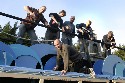 The crew of Monarch Joinery finishing of the float for the London Lord Mayors Procession (click to enlarge)