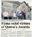 Queens Award To Industry publicty in local newapaper (click to enlarge)